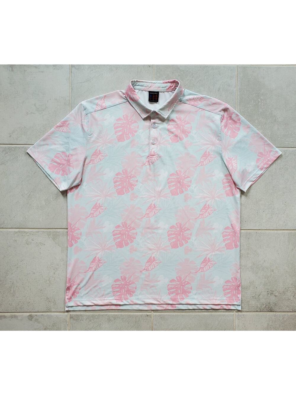 Tropical Bros Men's XL Polo Shirt Adult Short Sleeve Casual Hawaiian Floral